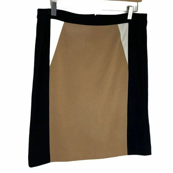 Calvin Klein 10 tan/black/white color block‎ skirt - Picture 1 of 4